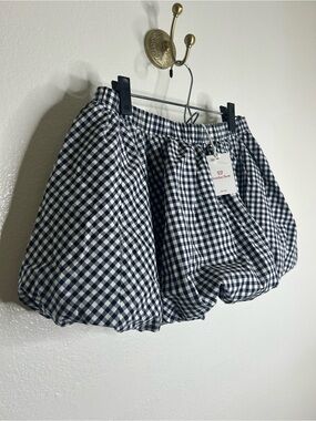 NWT Aritzia Sunday Best 100% Cotton Bubble Hem Gingham Mini Skirt